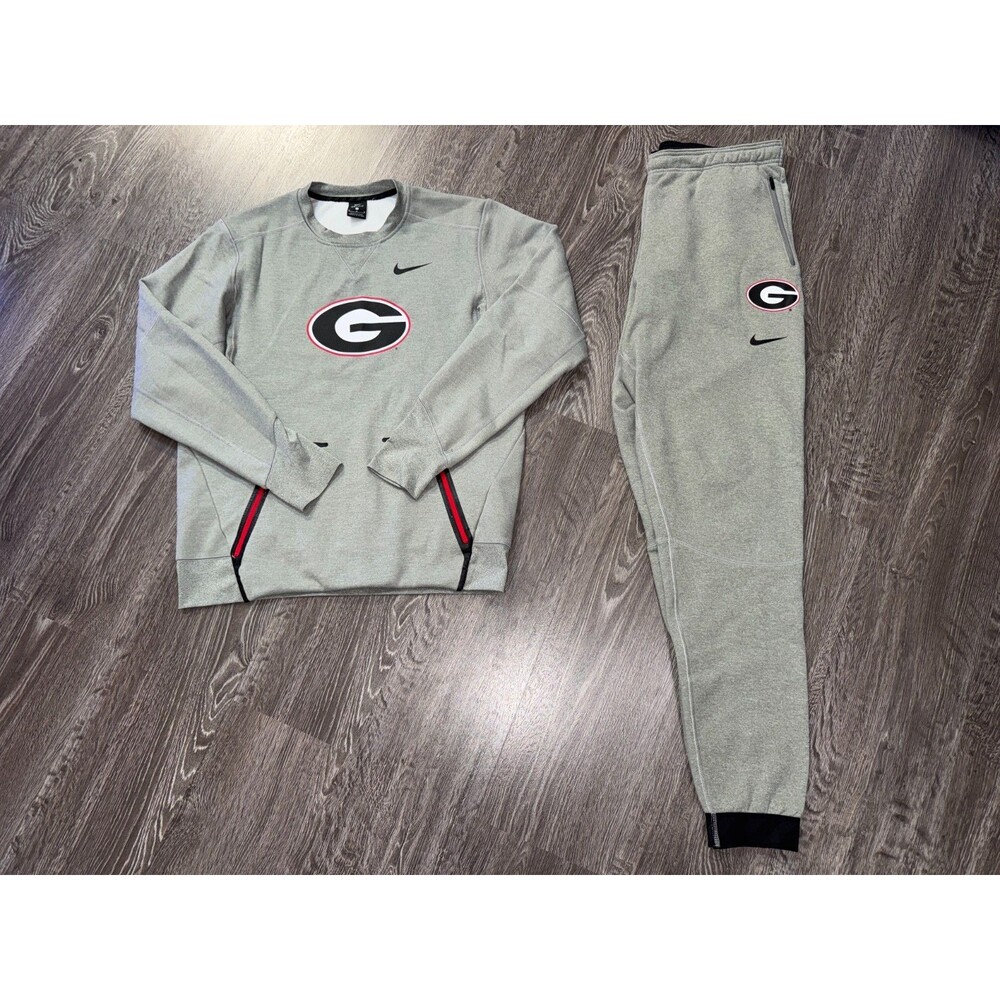 Men M Nike UGA Georgia Bulldogs Football Team Issued PE 2-piece Therma Sweatsuit